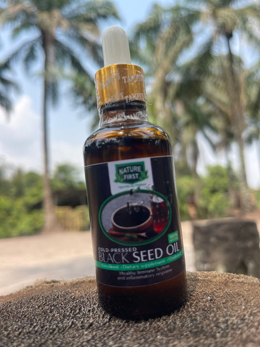 Nature First 50ml Cold-Pressed Black Seed Oil bottle for immune support and anti-inflammatory health - Serenity9ja