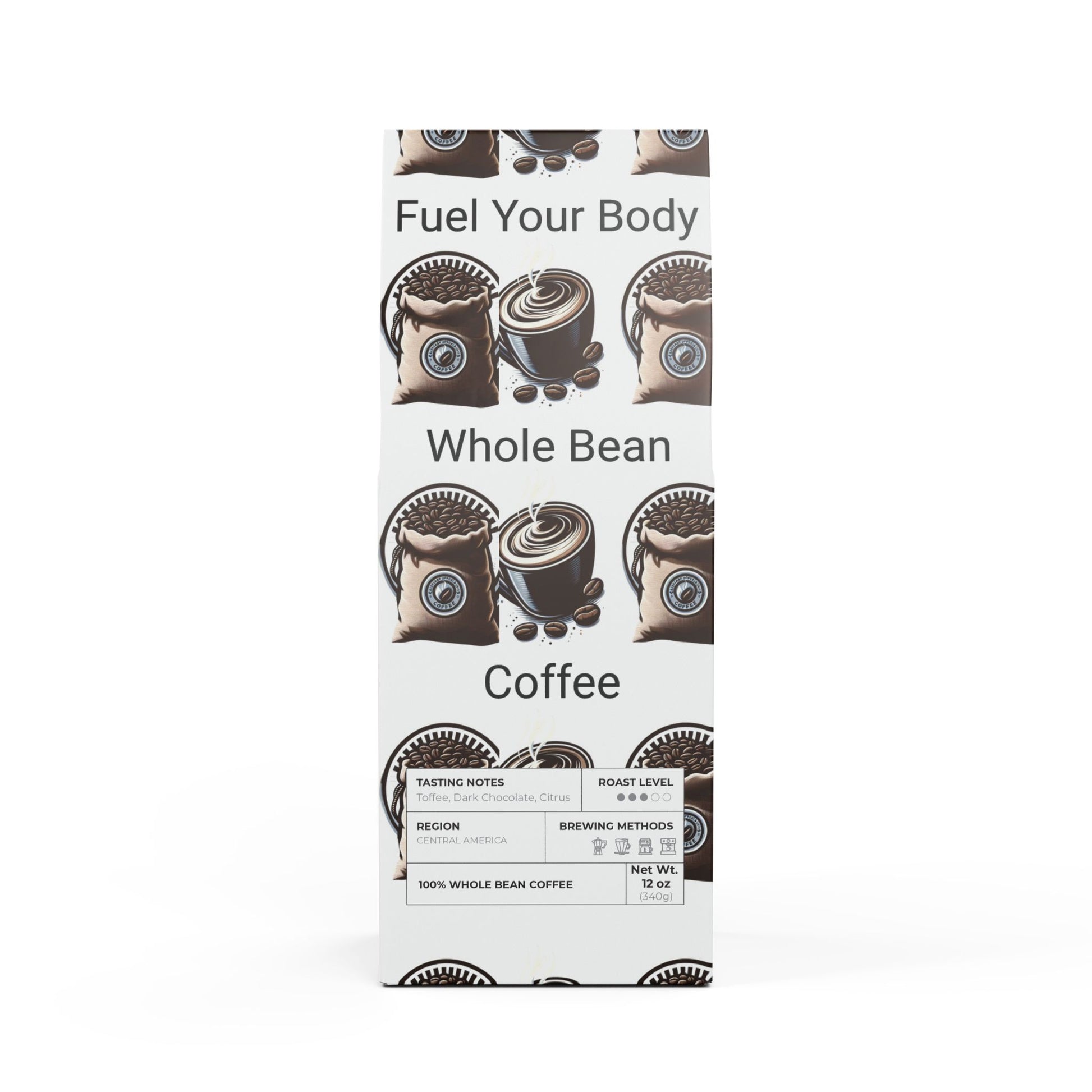 Indulge in the perfectly balanced, smooth, and bold taste of Fuel Your Body Coffee Blend (Medium Roast) ☕. This premium medium roast features rich chocolate, toasted almond, and vanilla notes. It is crafted for all-day energy and a clean, non-bitter finish. It is ideal for drip coffee, cold brew, or espresso lovers.