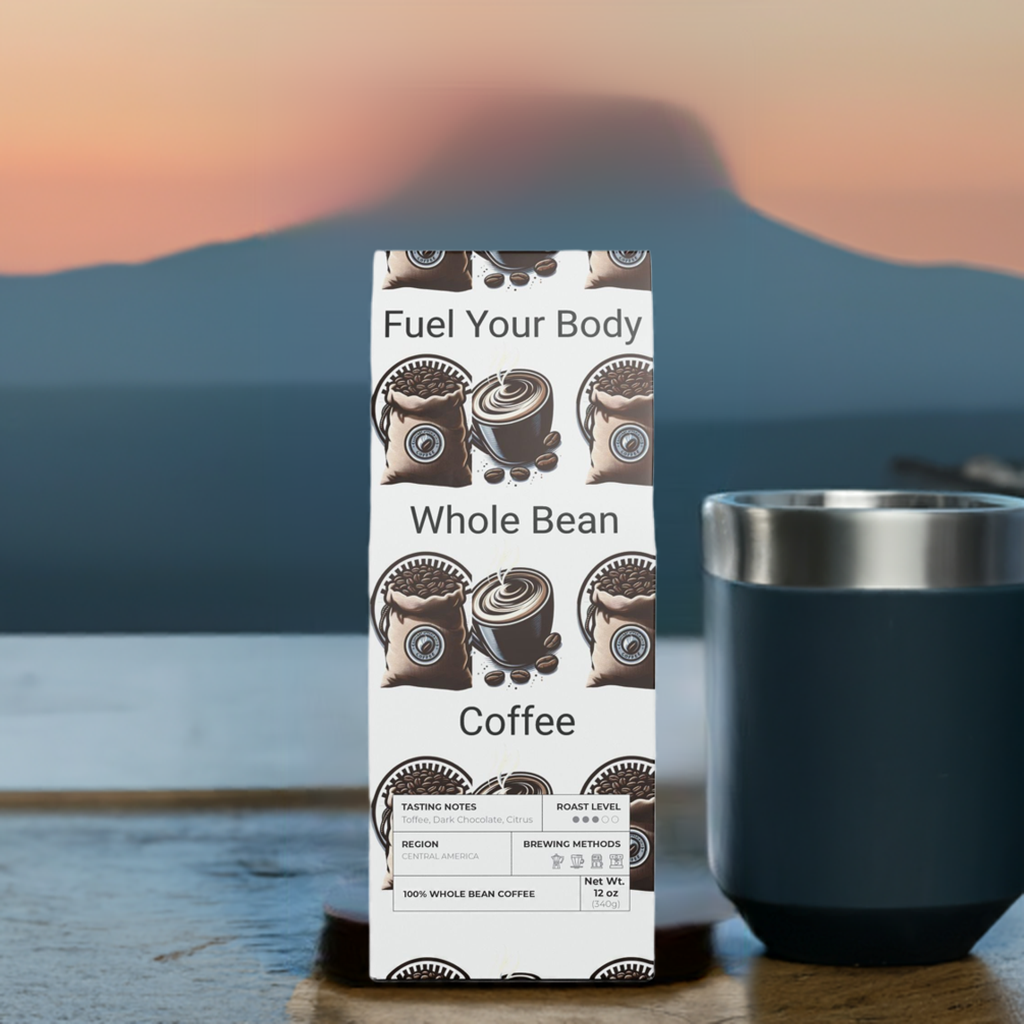 Indulge in the perfectly balanced, smooth, and bold taste of Fuel Your Body Coffee Blend (Medium Roast) ☕. This premium medium roast features rich chocolate, toasted almond, and vanilla notes. It is crafted for all-day energy and a clean, non-bitter finish. It is ideal for drip coffee, cold brew, or espresso lovers.