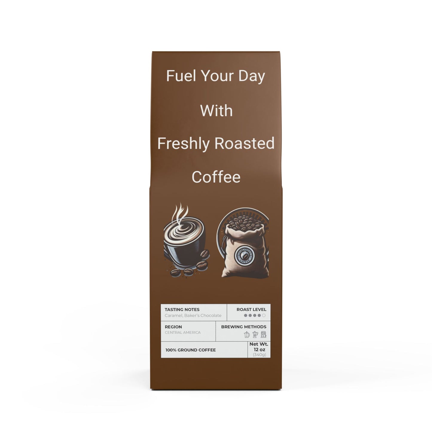 Fuel Your Day Coffee Blend is a medium-dark roast that originates from the fertile soils of the Flathead Valley. It's Bold, robust, and irresistibly smooth, offering a deep, smoky dark chocolate, caramelized sugar, and a hint of spice. Expertly roasted for a full-bodied, rich taste, it's perfect for strong brews, espressos, and lattes. Fuel your day with intensity and flavour.