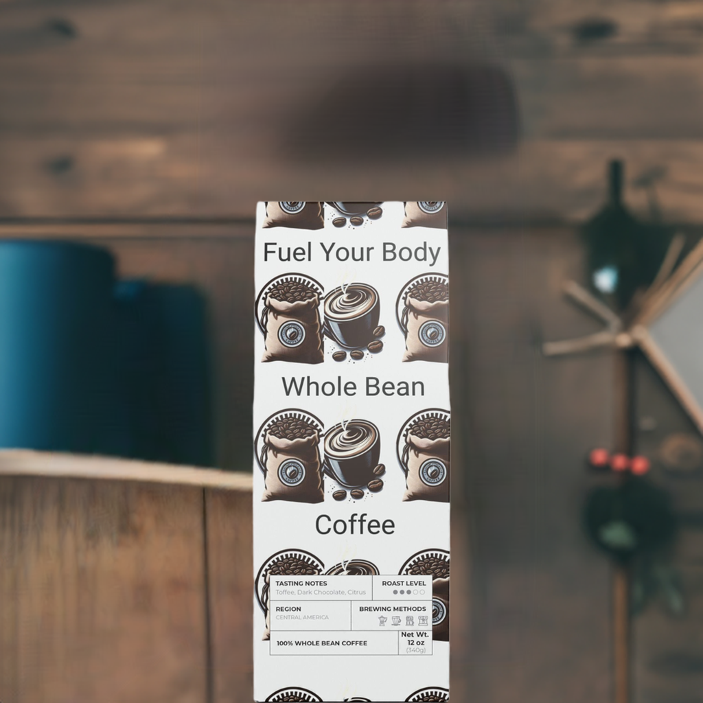 Indulge in the perfectly balanced, smooth, and bold taste of Fuel Your Body Coffee Blend (Medium Roast) ☕. This premium medium roast features rich chocolate, toasted almond, and vanilla notes. It is crafted for all-day energy and a clean, non-bitter finish. It is ideal for drip coffee, cold brew, or espresso lovers.