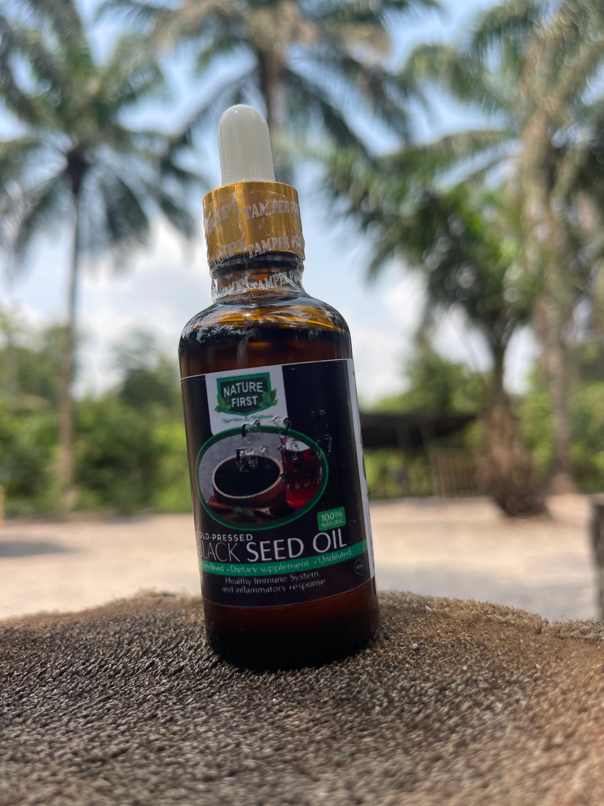 Nature First 50ml Cold-Pressed Black Seed Oil bottle for immune support and anti-inflammatory health - Serenity9ja